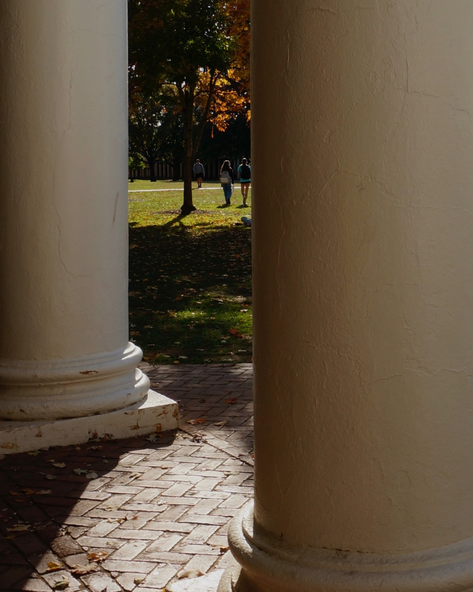 Close up of bottom of the columns at the Academical Village